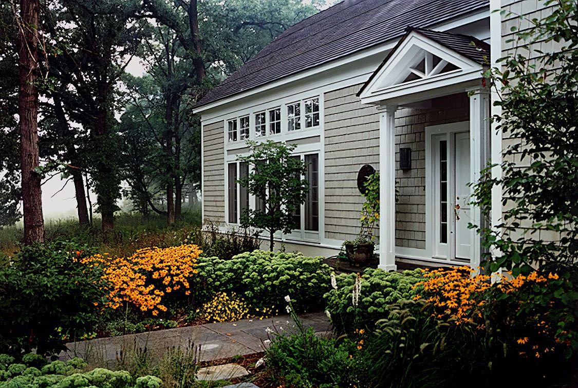 The front door and its immediate approach.